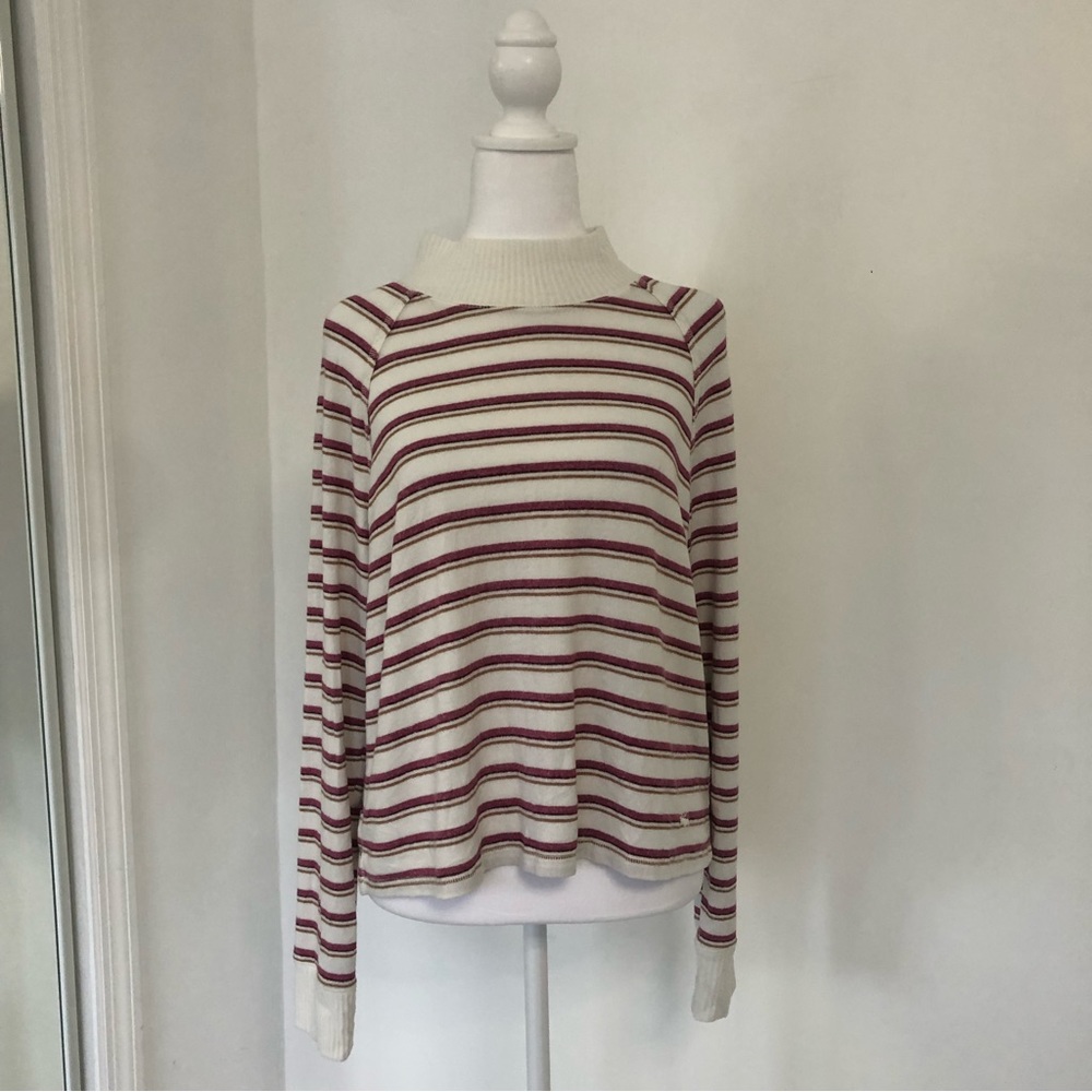 ABERCROMBIE & FITCH Women Striped Crewneck Long Sleeve Pullover Sweater Sz M